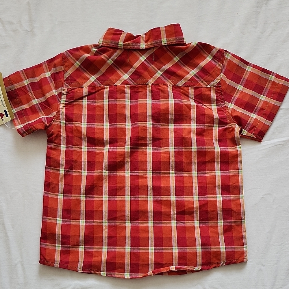 Kids Headquarters Red and White Plaid Button Down Shirt - Picture 6 of 6